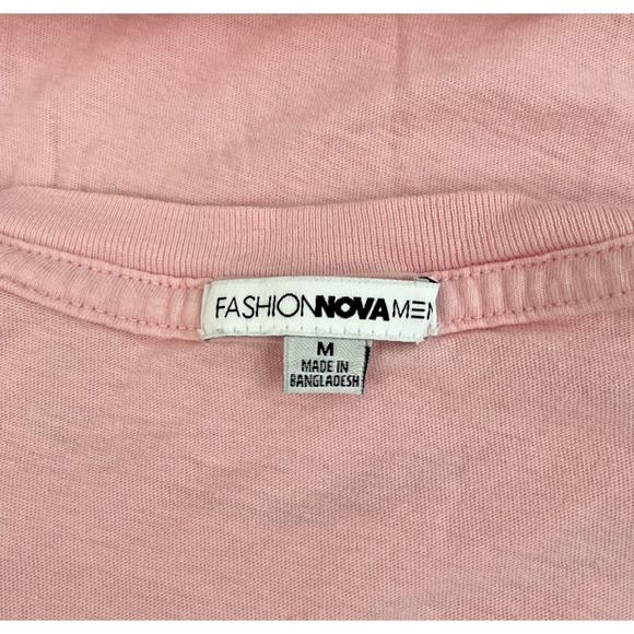 Fashion Nova Men Crew Neck Cotton Pink T-Shirt Medium - Picture 5 of 5
